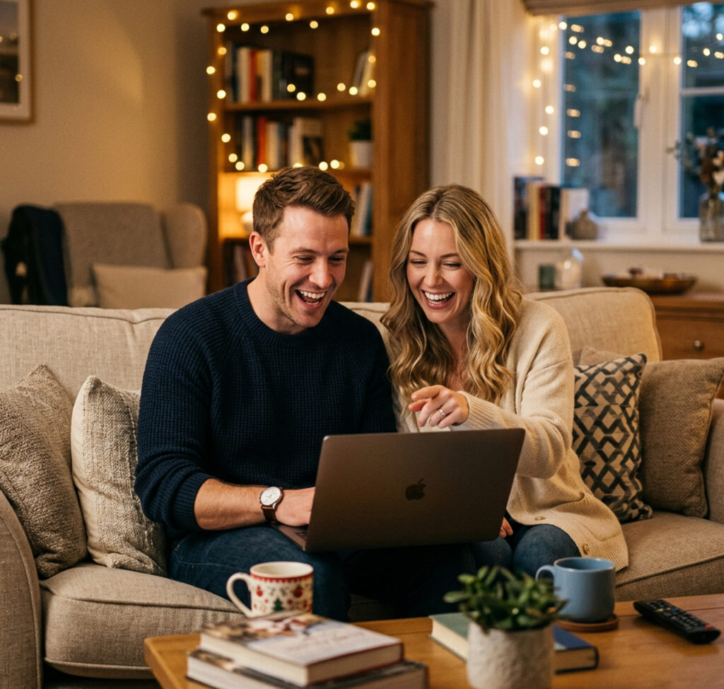 Couple shopping online