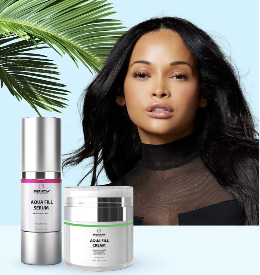 Elisa with Evernova Aqua Fill Serum and Cream