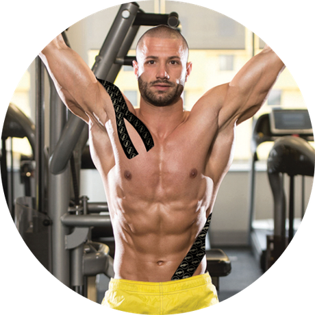 Athlete wearing Thrive Tape in the gym